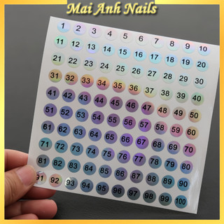 Tem số dán từ 0->100, tem dán sơn gel maianhnails