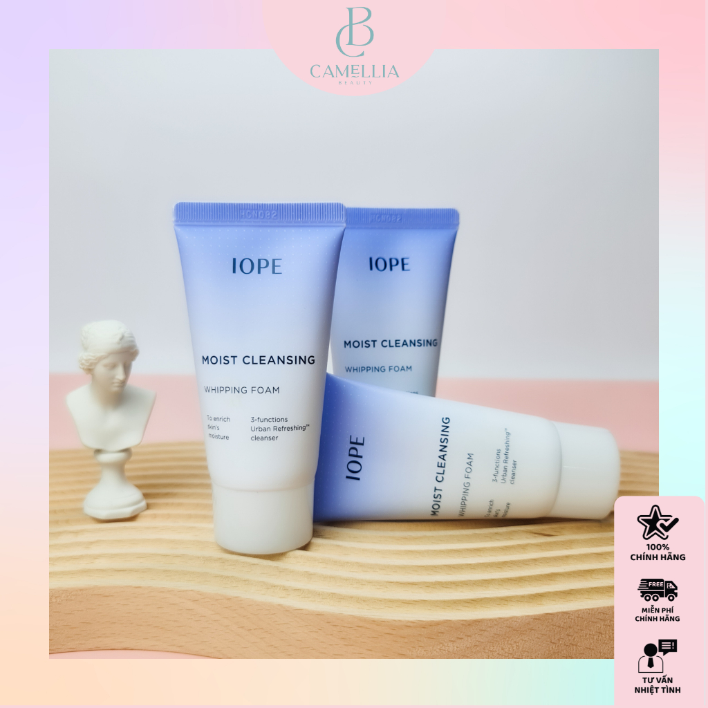 Sữa Rửa Mặt Iope Moist Cleansing Whipping Foam 50ml Phù Hợp Với Da Thường, Da Khô
