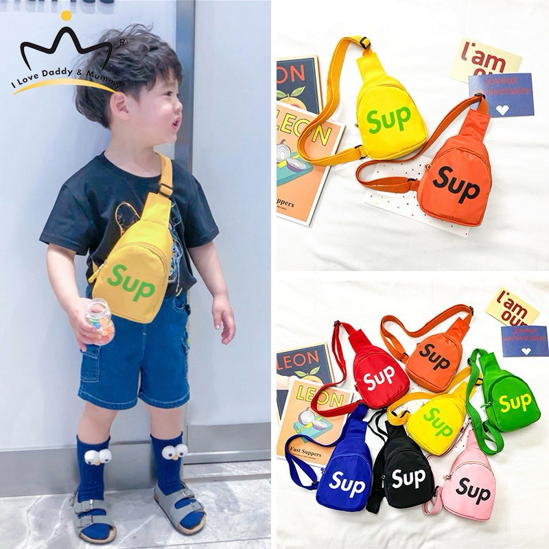 Túi Đeo Trước Ngực In Chữ sup Phong Cách HQ Cho Bé trai, gái :