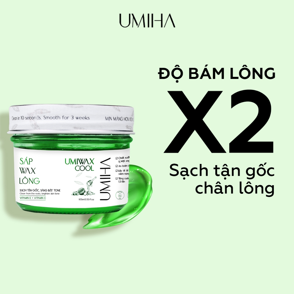 Sáp wax lông vùng nách UMIHA chứa Vitaminc C giúp sáng đều màu da, bám dính x2 105ml