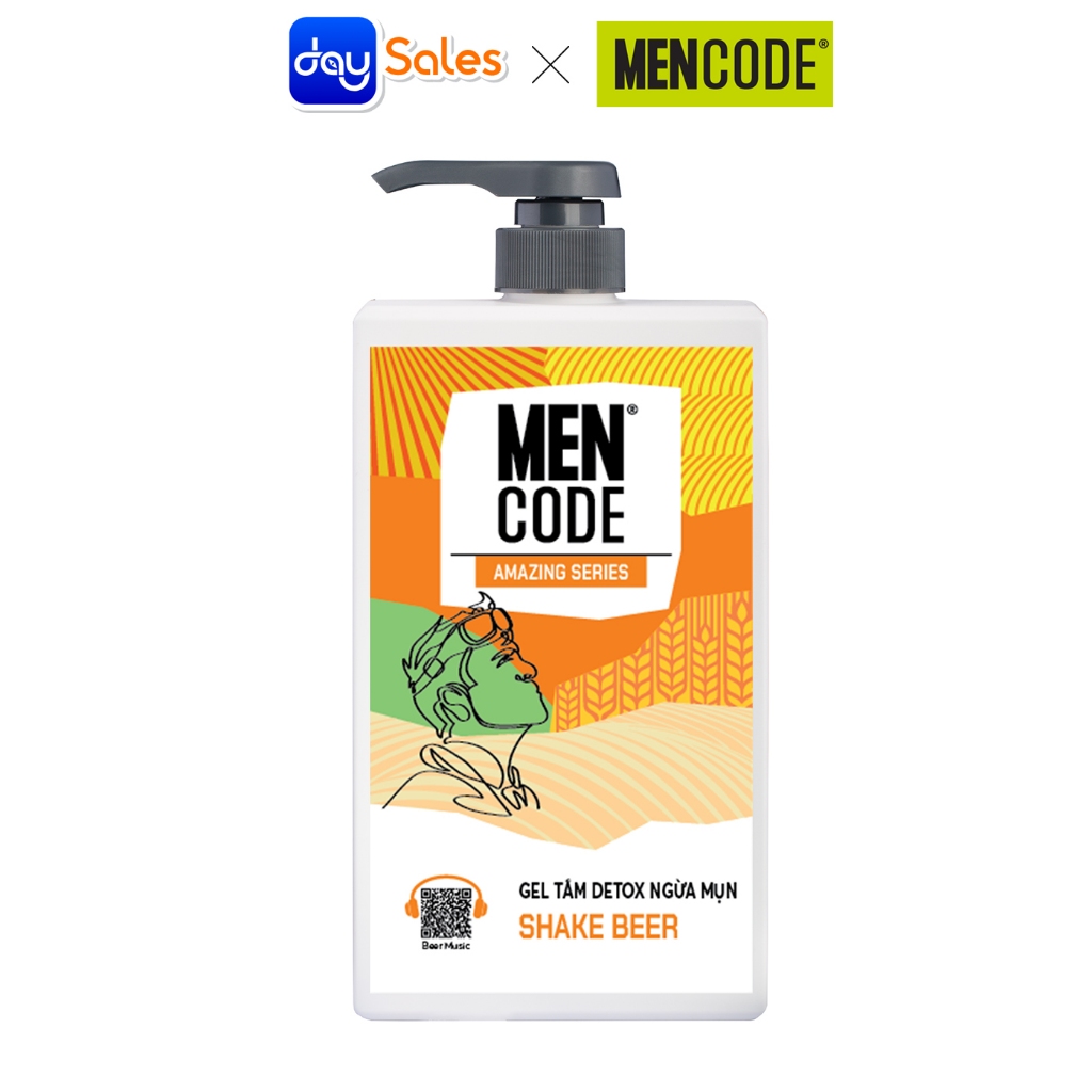 GEL TẮM MENCODE DETOX NGỪA MỤN SHAKE BEER 630ML