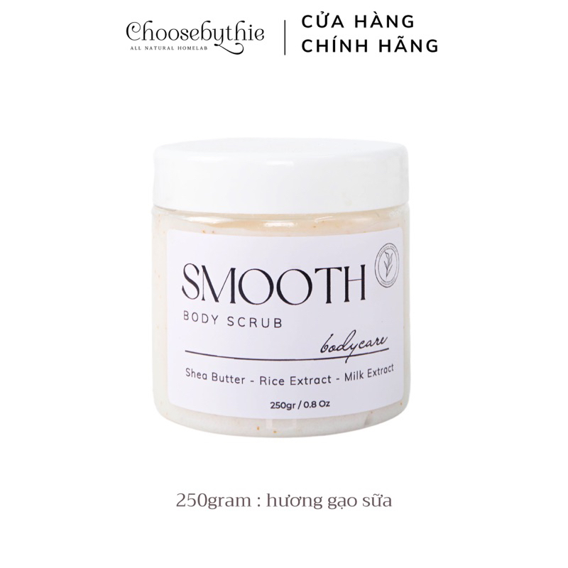 Tẩy tế bào chết body bơ gạo SHEA RICE SCRUB, thành phần tự nhiên an toàn cho da, Choosebythie