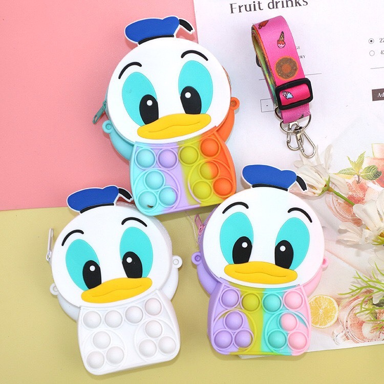 Túi POP ÍT đeo chéo cho các bé chất liệu silicon bót bong bóng giảm Stress nhiều hình ngộ nghĩnh