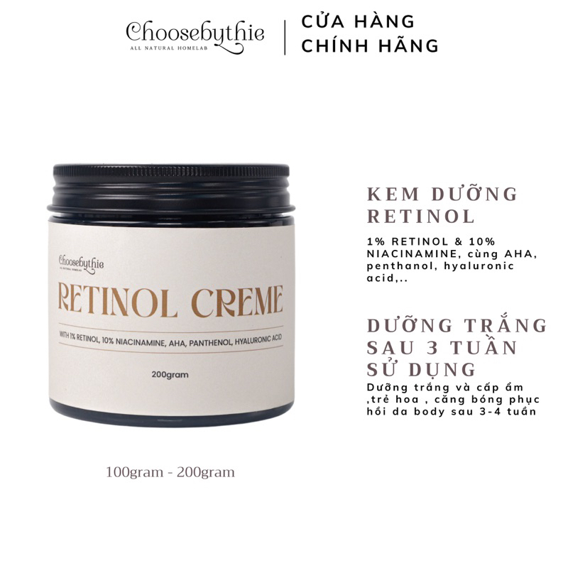 Kem body dưỡng trắng trẻ hoá da RETINOL CREME - Choosebythie