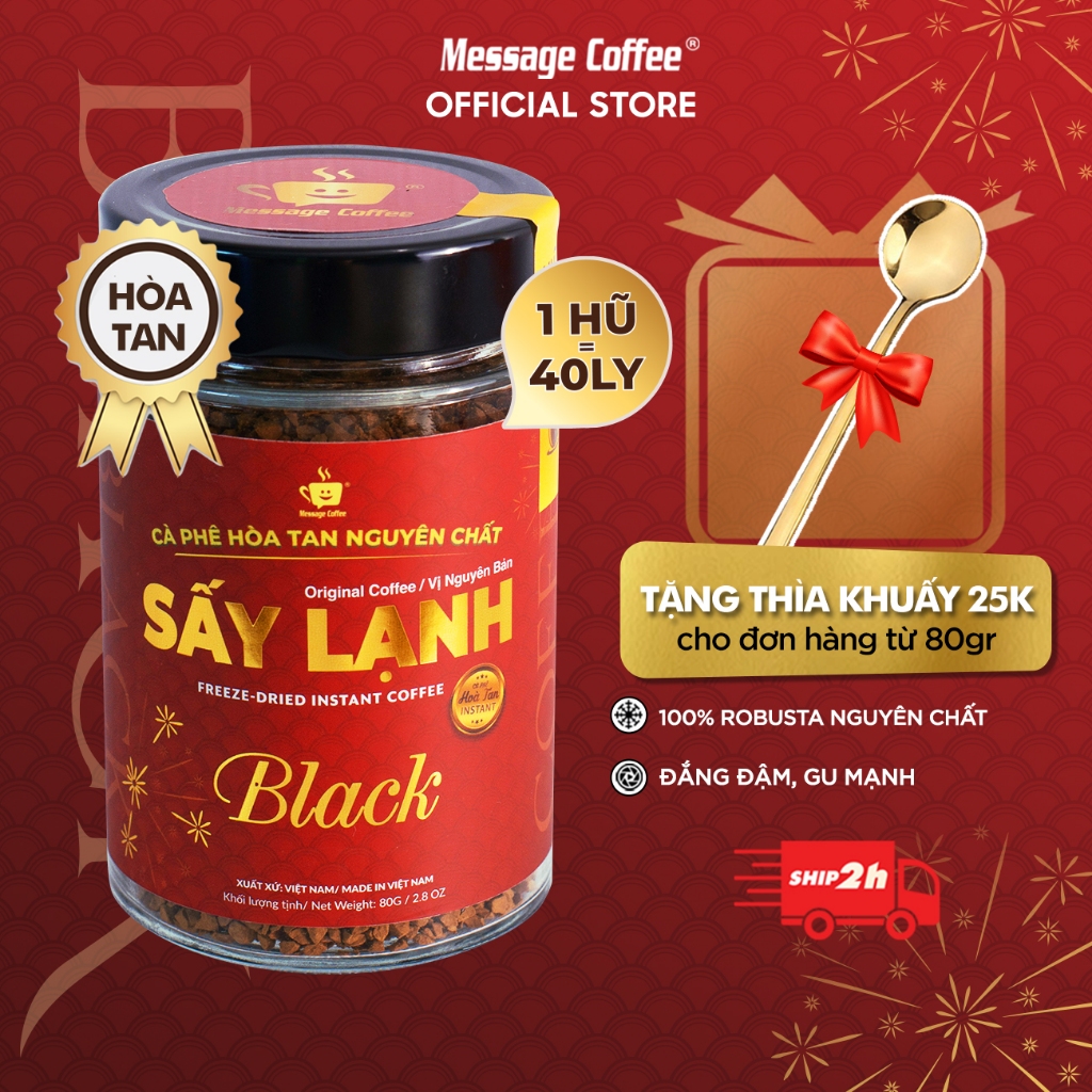 Cà phê Hòa Tan Sấy Lạnh BLACK Mess Cofee Gu Đậm Đà, tinh chất cafe rang xay nguyên chất, tiện lợi