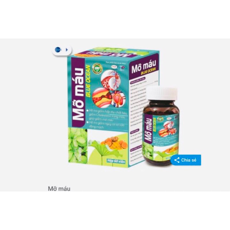 Bluocean giảm Mỡ máu , gan nhiễm mỡ, xơ vữa động mạch