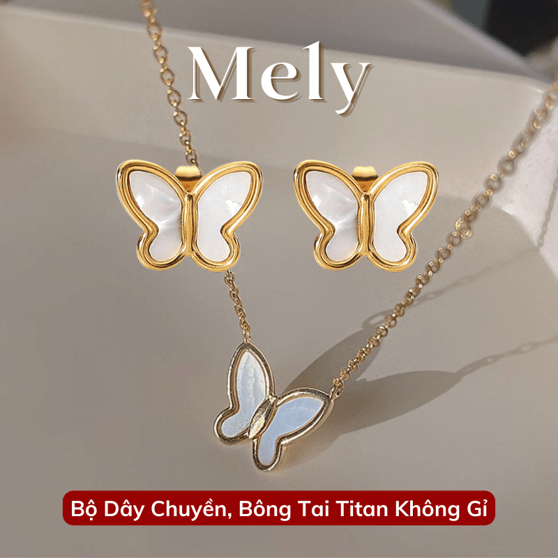 Dây chuyền nữ Titan sợi mảnh hình bướm - Mely 1533