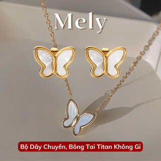[KHÔNG ĐEN GỈ] Dây chuyền nữ Titan sợi mảnh hình bướm - Mely 1533