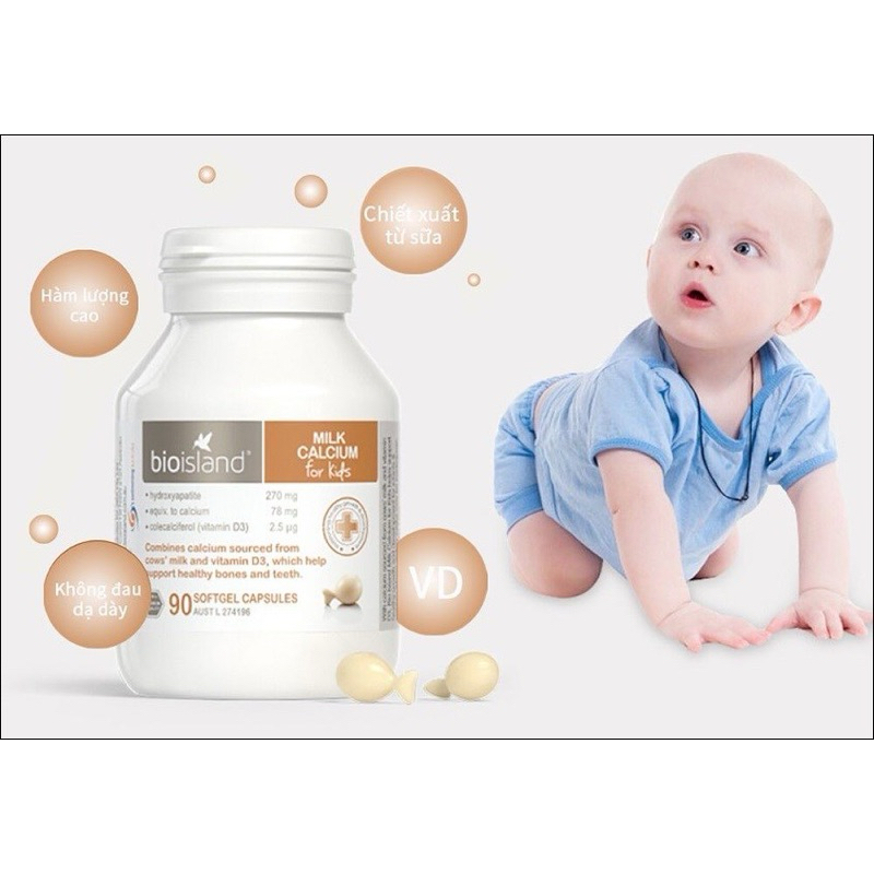 Canxi sữa Canxi milk bioisland 90v cho bé