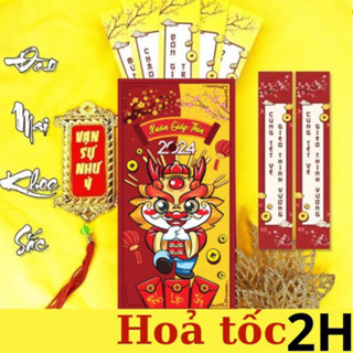 Bao lì xì gieo quẻ Tết 2024 Giáp Thìn dễ thương, hộp lixi rút thăm thẻ que năm mới hình rồng độc lạ đẹp sỉ lẻ giá rẻ