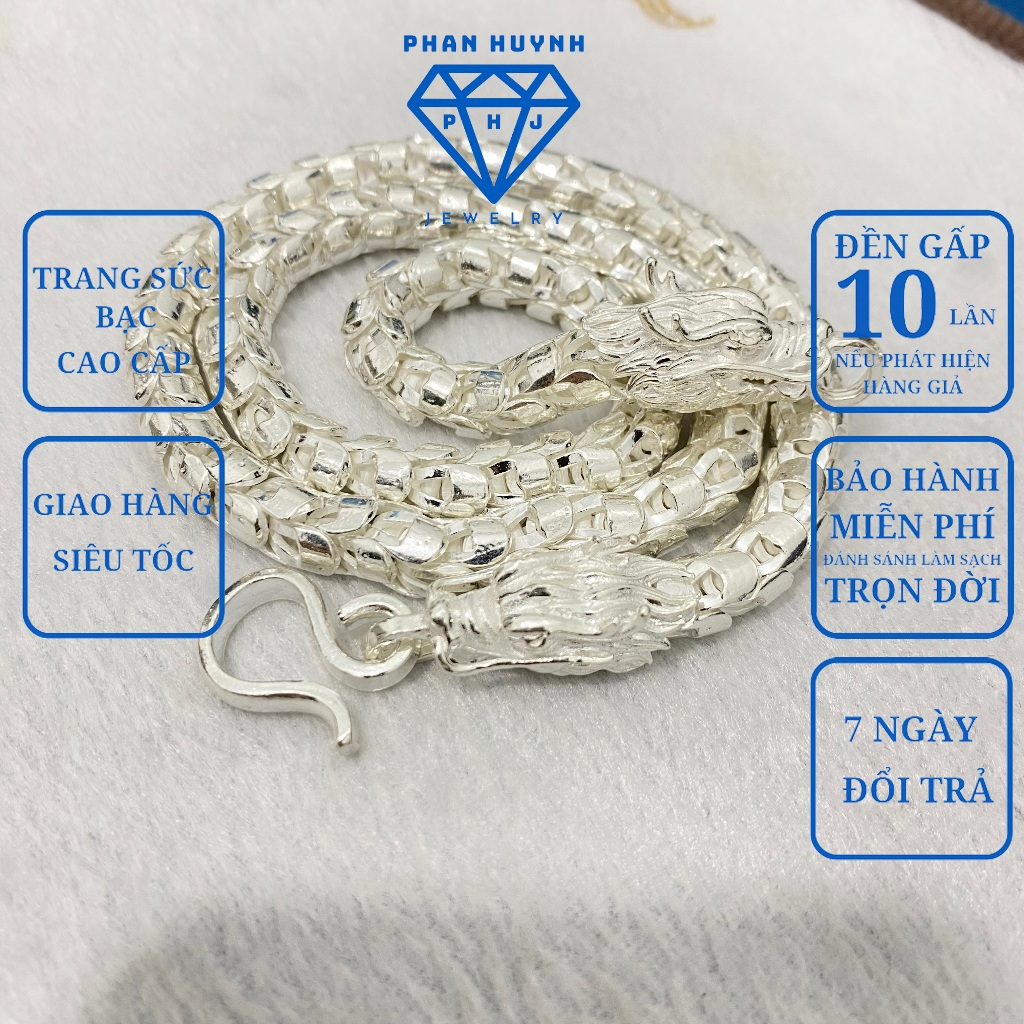 Dây chuyền bạc nam đầu rồng, Dây vảy rồng cao cấp PHJ