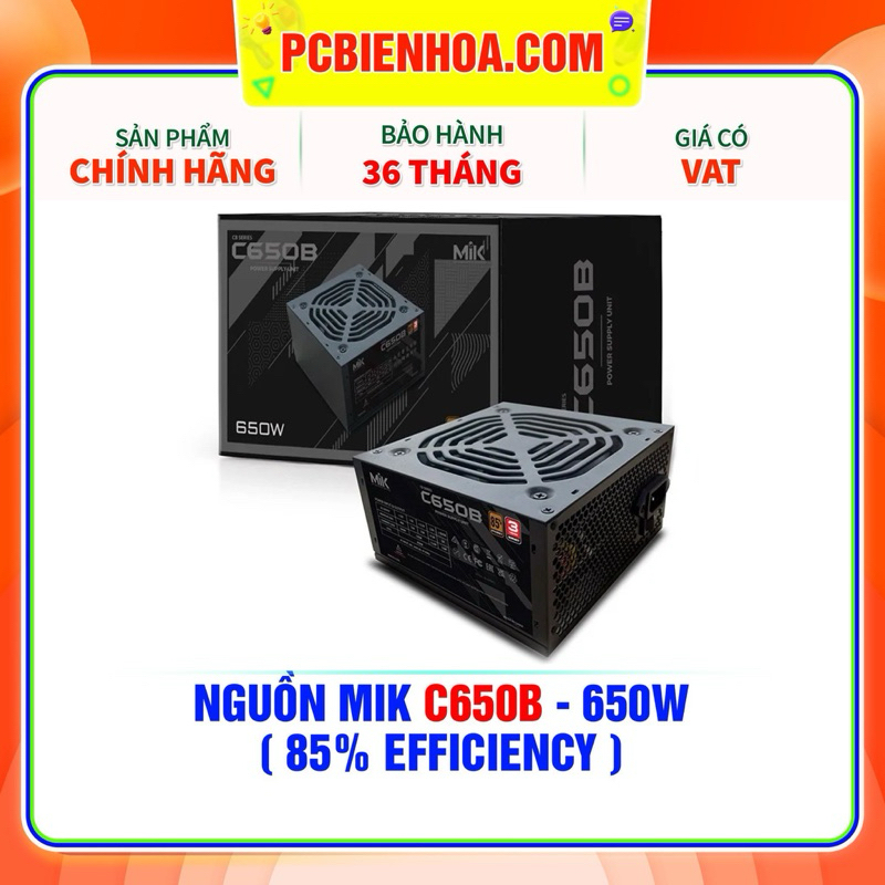 NGUỒN MIK C650B - 650W 80 PLUS BRONZE
