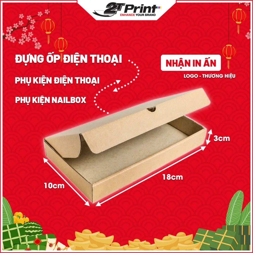 Hộp Carton Nắp Gài 18x10x3 Đựng Ốp Điện Thoại, Nailbox, Phụ Kiện, Trang Sức, Hộp Nắp Cài Đóng Hàng, Cứng Cáp, Giá Rẻ