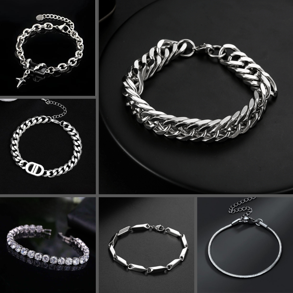 Vòng Tay Thép Titan Cao Cấp Không Gỉ Kin Accessories Lắc Tay Nam Nữ Unisex Phụ Kiện Thời Trang Basic Nhiều Mẫu Tùy Chọn