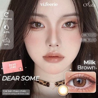 Kính áp tròng nâu trà sữa dearsome milk brown olola lens-vf lens