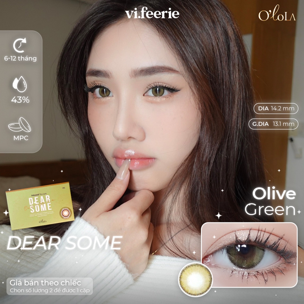 Kính áp tròng (lens) xanh oliu DEARSOME OLIVE GREEN OLOLA Lens-VF Lens