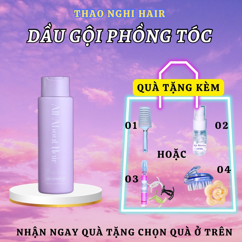 AAH SHAMPOO - DẦU GỘI All About Hair PHỒNG TÓC KHÔNG CHỨA SILICONE NUÔI DƯỠNG DA ĐẦU MỌC TÓC GIẢM RỤNG