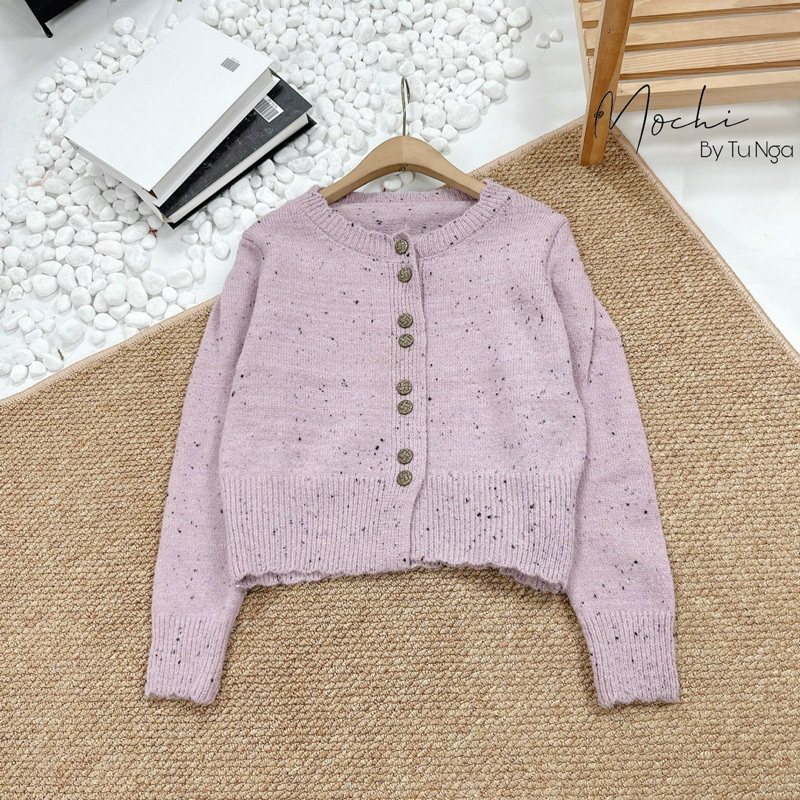 Áo cardigan len kim sa cúc đôi hàng Qc
