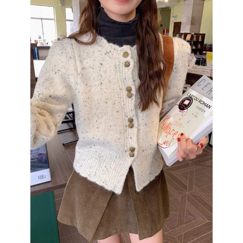 Áo cardigan len kim sa cúc đôi hàng Qc