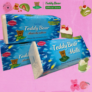 Giấy ăn rút lụa trắng TEDDY BEAR MOLLIS XANH 3 LỚP MỀM MỊN TIẾT KIỆM