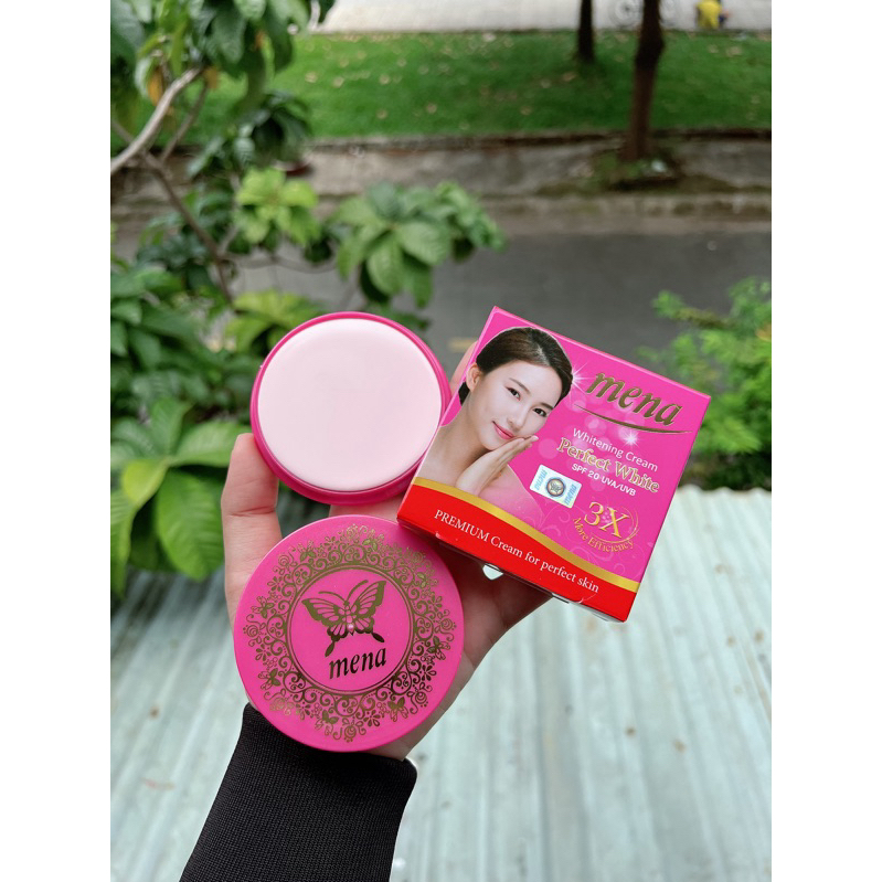 Kem dưỡng trắng da Mena hồng 3X whitening perfect cream 12g