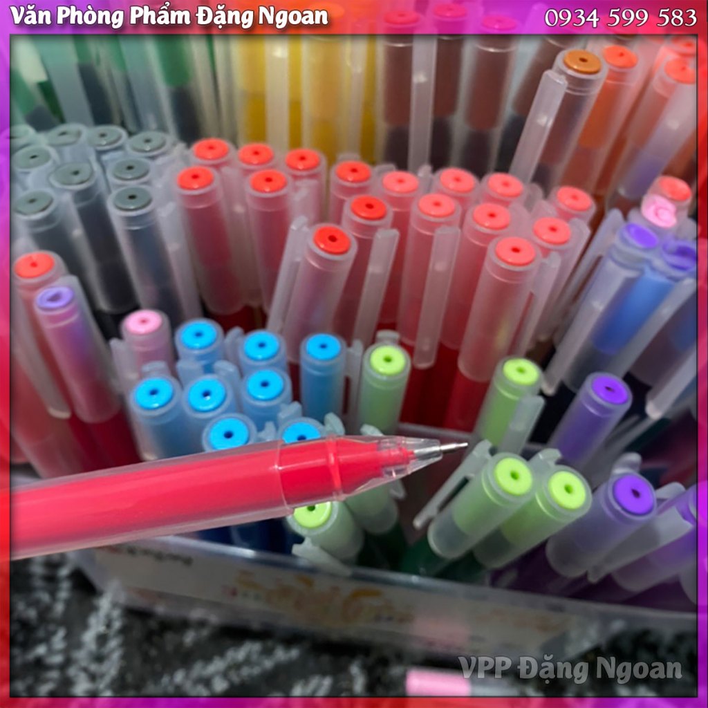 Bút gel mực nước 12 màu ngòi 0.5mm liền thân siêu nhiều mực AODEMEI_D1006 - VPP Đặng Ngoan