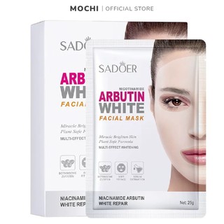 Mặt Nạ Trắng Da Arbutin Niacinamide Whitening Dưỡng Da Căng Bóng Đều Màu Da Mờ Thâm Nám Đốm Nâu Mask Giấy Đắp Mặt MOCHI