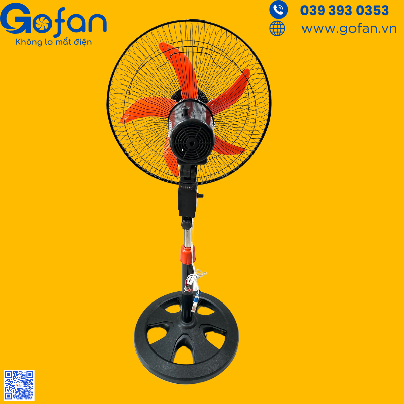 Quạt 12v/24V-Quạt lỡ công nghiệp 12V/24V-GOFAN- sải cánh 40cm cao 1m-motor 545,motor 555,motor 775-hàng có sẵn HCM