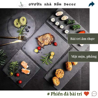 Đĩa đá, phiến đá trang trí món ăn, phụ kiện chụp ảnh nhiều kích cỡ