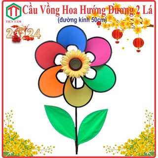 Chong chóng cầu vồng hoa hướng dương, tặng kèm 502 + chong chóng nhỏ