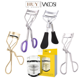 Kẹp bấm mi lò xo vacosi cán tím bm01, cán đen bm03, thân vàng bm04, xám bm02, mini nhựa bm06