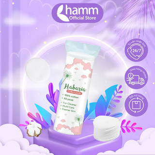 Bông tẩy trang Habaria Cotton Pads cây tròn dày dặn 80 miếng