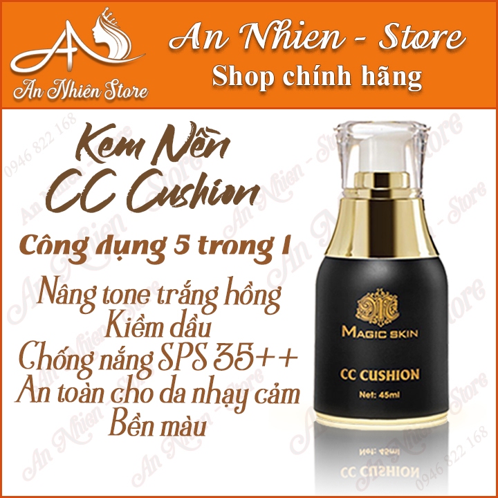 Kem Nền CC Cushion Magic Skin - Nâng Tone, Kiềm Dầu, Chống Nắng