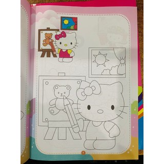 Sách - Combo tô màu Hello Kitty (2 quyển) + bán kèm sáp màu