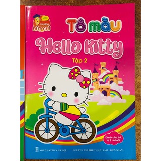 Sách - Combo tô màu Hello Kitty (2 quyển) + bán kèm sáp màu