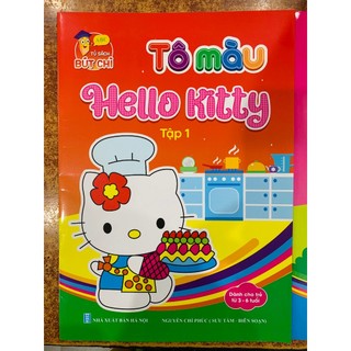 Sách - Combo tô màu Hello Kitty (2 quyển) + bán kèm sáp màu