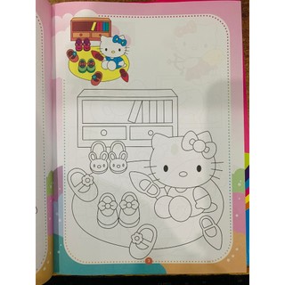 Sách - Combo tô màu Hello Kitty (2 quyển) + bán kèm sáp màu