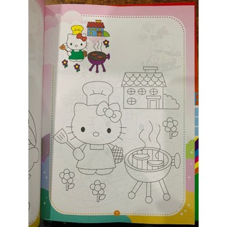 Sách - Combo tô màu Hello Kitty (2 quyển) + bán kèm sáp màu