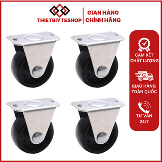 Bánh xe nhựa 40mm cố định 1 hướng màu đen để bàn làm việc cố định chịu tải nặng – thietbiyteshop
