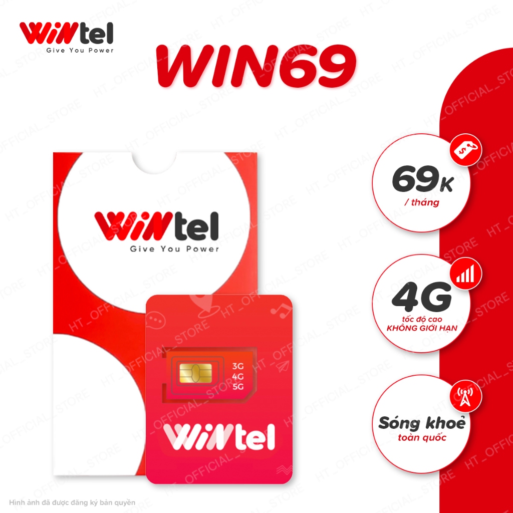 SIM 4G Wintel Win69 - SIM Data Tốc Độ Cao Không Giới Hạn