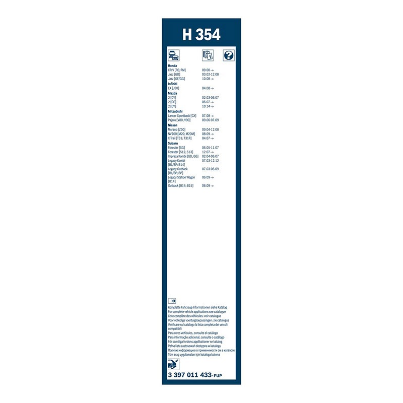 Gạt Mưa Sau Xe Subaru Forester 2008-2023 Bosch Mã H354 14inch-350mm