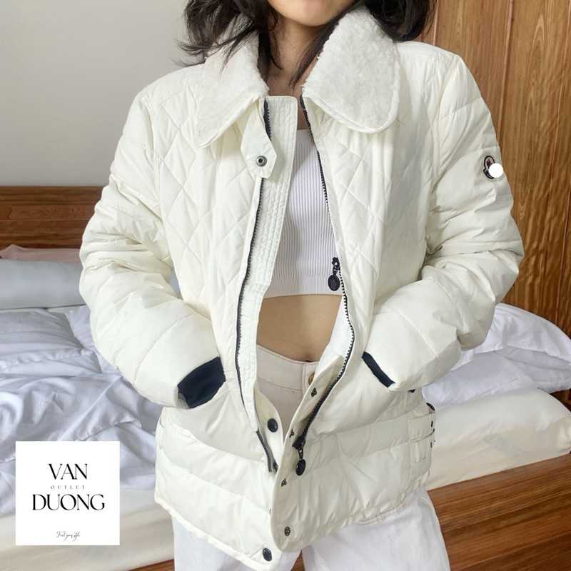 Áo phao Lông vũ Nữ Chính hãng Môn/clerr cổ áo bông dày nhẹ êm nhiều màu Thời trang thu đông