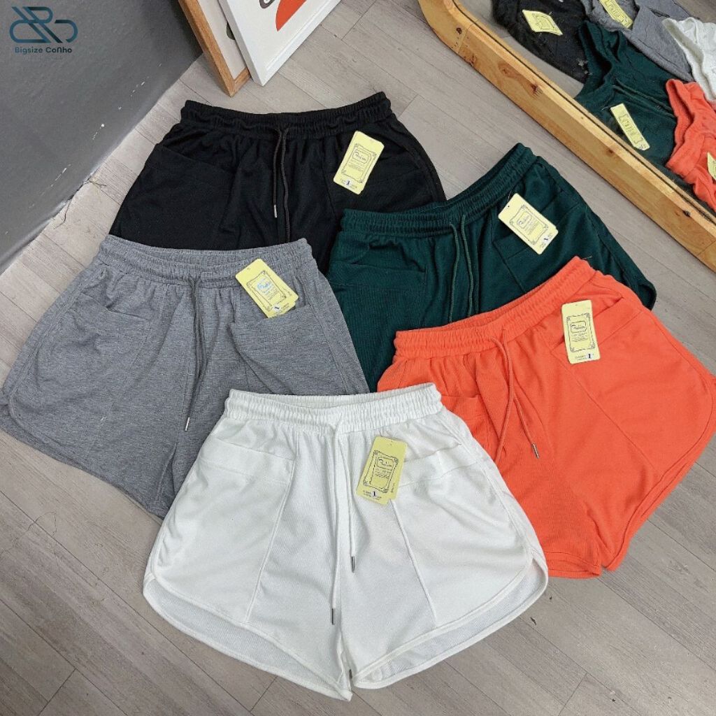 Quần đùi thể thao Bigsize Cô Nhỏ , quần thể thao tập gym vải gân tăm nhí Thoáng khí Phụ nữ Thoải mái Unisex Q13