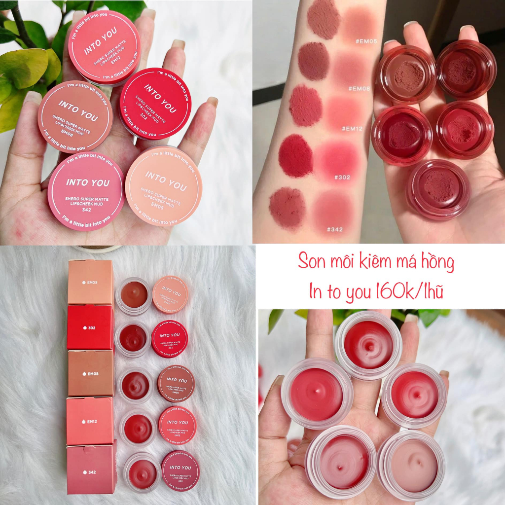 Hũ Son INTO YOU Son Môi Kiêm má Hồng Dạng Mousse 5g màu lì