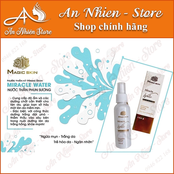 Xịt Khoáng làm dịu da chiết xuất thiên nhiên Magic Skin Miracle Water  TINH CHẤT THỦY PHÂN_TRẮNG DA_TÁI TẠO _ CĂNG BÓNG
