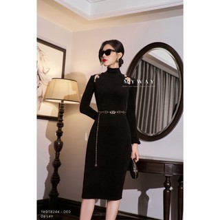 Đầm Dạ Nữ MY WAY Dáng Ôm Body Xẻ Vai Quyến Rũ Sang Chảnh 1MDT8244 DB