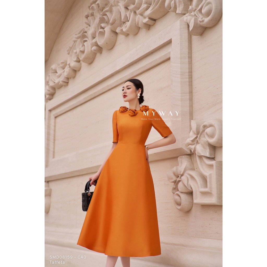Đầm Dự Tiệc Nữ MY WAY Dáng Xòe Đính Hoa Sang Trọng 5MD08159