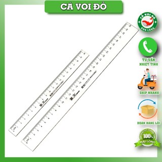 Thước kẻ nhựa trong màu trắng Đại Nguyên - thước khắc Kenwen 20cm/30cm