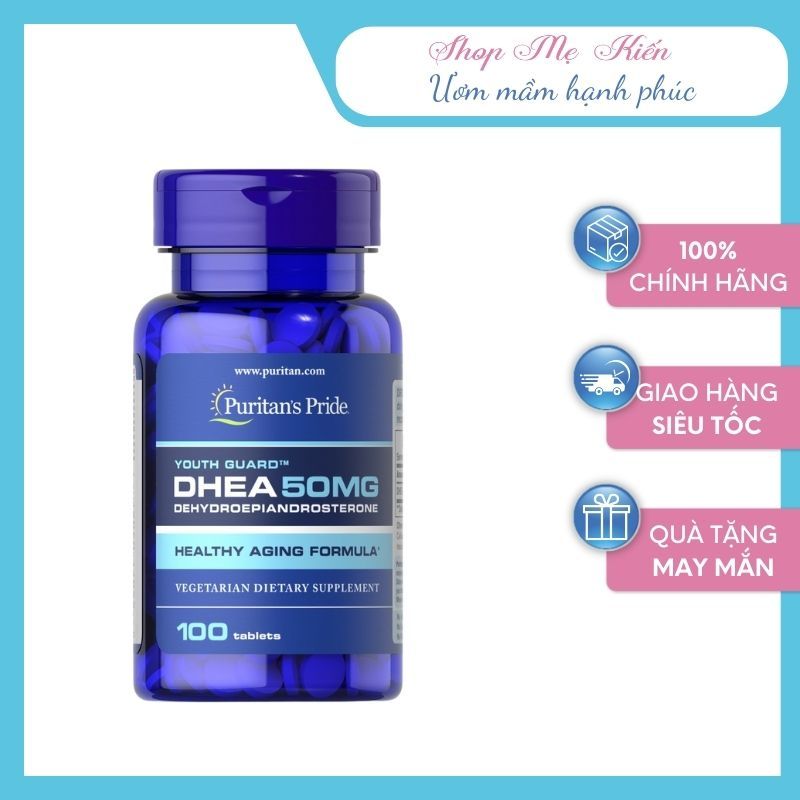 DHEA PURITANS 50mg - hỗ trợ nâng cao chất lượng trứng AMH thấp Shop Mẹ Kiến