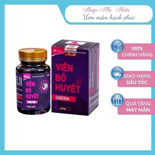 Viên bổ huyết Siberia, Hộp 30v, từ nhung huơu, hà thủ ô, huyết huơu,bổ máu, tăng đề kháng - Shop Mẹ Kiến